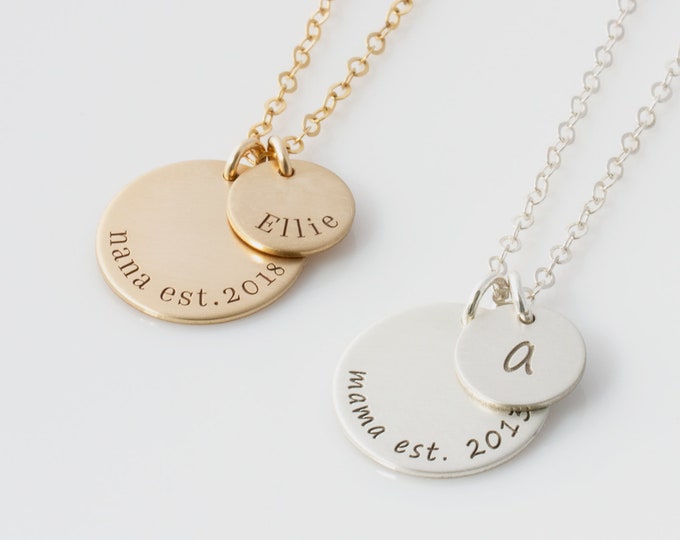 Mom Gift Postpartum, Pregnancy Announcement Necklace, New Mom Est. Necklace, Expectant Mom Gift, Personalized Gift For Women