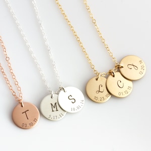 New Mom Gift, Pregnancy Gift Necklace, Baby Shower Gift, Date, Initial Necklace, Expectant Mother, Mother's Necklace, Valentine Gift For Mom image 1