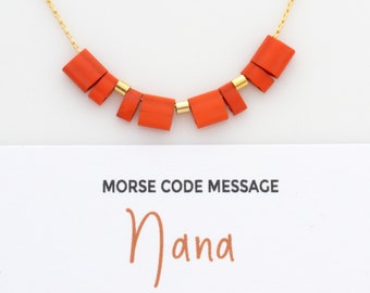 Nana Morse Code Necklace, Mothers Day Gift, New Nana Necklace, Gift for Mom