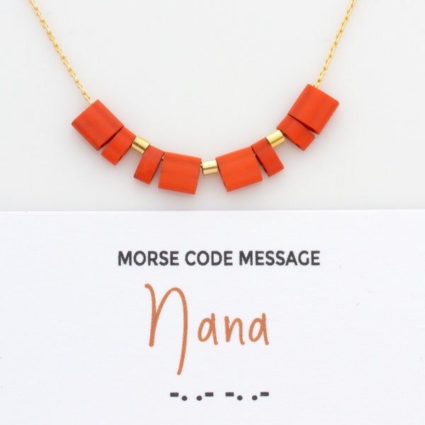 Nana Morse Code Necklace, Mothers Day Gift, New Nana Necklace, Gift for Mom