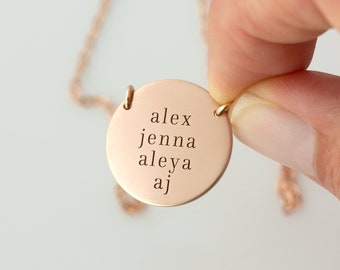 Mom Necklace with Kids Names - Mother's Day Gift - Personalized Necklace - Mama Necklace - Gift for Her - Gift for Mom - Gold Coin Necklace