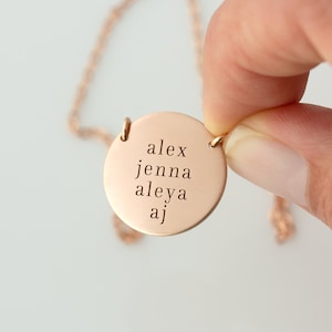 Mom Necklace with Kids Names - Mother&#39;s Day Gift - Personalized Necklace - Mama Necklace - Gift for Her - Gift for Mom - Gold Coin Necklace