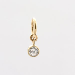 Bezel Set Crystal Charm Pendant for Necklace or Bracelet, CZ Diamond Pendant, Add on Crystal Gemstone Charm, Removable Charm, LEILA Jewelry image 1