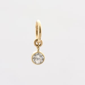 Bezel Set Crystal Charm Pendant for Necklace or Bracelet, CZ Diamond Pendant, Add on Crystal Gemstone Charm, Removable Charm, LEILA Jewelry