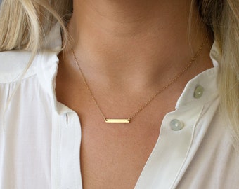Name Necklace, Small Bar Necklace, Mom Necklace, Dainty Layering Necklace, Minimal Bar Necklace, Thin Bar Necklace, Gift for Her