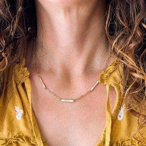 Paperclip Name Necklace • Personalized Paperclip Necklace • Custom Name Necklace • Ultra Skinny Custom Bar Necklace • Gift for Her