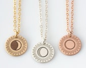 Moon Phase Necklace, Personalized Moon Necklace, Custom Moon Necklace, Lunar Necklace, Moon Celestial Necklace, Gift for Her