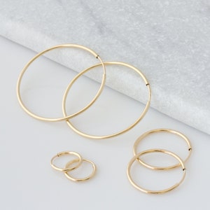 Gold Hoop Earrings, Silver Hoop Earrings, Everyday Earrings, Endless Hoop Earrings, 14K Gold Filled Huggie Hoop Earrings, Tiny Hoops