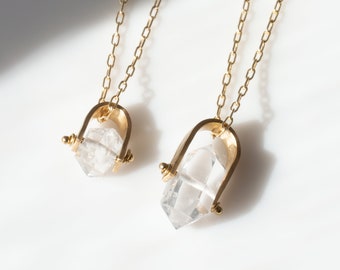 Herkimer quartz pendant forest pendant raw stone pendant electroformed pendant copper pendant raw diamond pendant deer pendant
