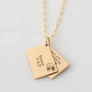 Personalisierte Liebesbrief Halskette, Postkarte Halskette, Versteckte Nachricht Halskette, Benutzerdefinierte Paperclip Kette Halskette, Geburtstagsgeschenk für Sie