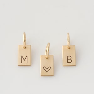 14K Gold Fill, Sterling Silber Anhänger, 14K Roségold Fill für Kettenanhänger, Initial Charm Anhänger von LeilaJewelryShop
