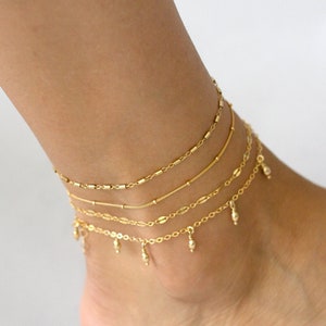 Ankle Bracelet, Waterproof Anklet, Anklet for Women, Dainty Chain Anklet, Delicate Anklet for Women, Satellite Anklet, Beaded Anklet image 2