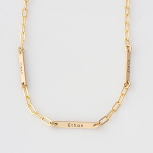 Delicate Paperclip Chain • Personalized Paperclip Necklace •  Ultra Skinny Bar Thin Gold Chain Necklace • Custom Bar Necklace • Gift for Her