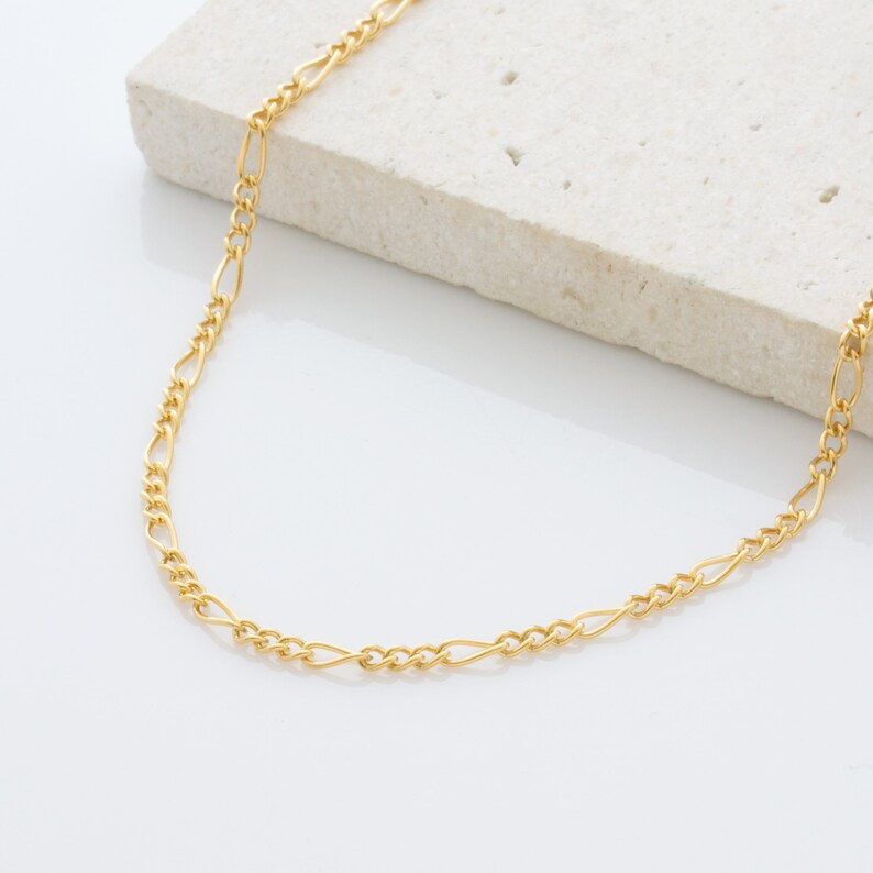Figaro Chain Necklace, 14K Gold Fill Layering Chain, Everyday Chain, Waterproof Chain, Unisex Figaro Chain, Minimalist Necklace Chain image 2