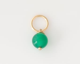 Green Agate Charm Pendant for Necklace or Bracelet, Green Agate Pendant, Add on Green Agate Gemstone Charm, Removable Charm, LEILA Jewelry