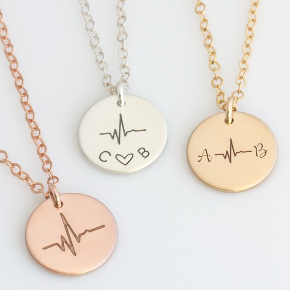 Personalized cheap heartbeat necklace
