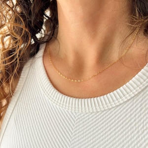 Dainty Chain Necklace in 14K Gold Fill, Sterling Silver, Rose Gold, Replacement Chain, Simple Chain Necklace, LEILAJewelryshop image 8