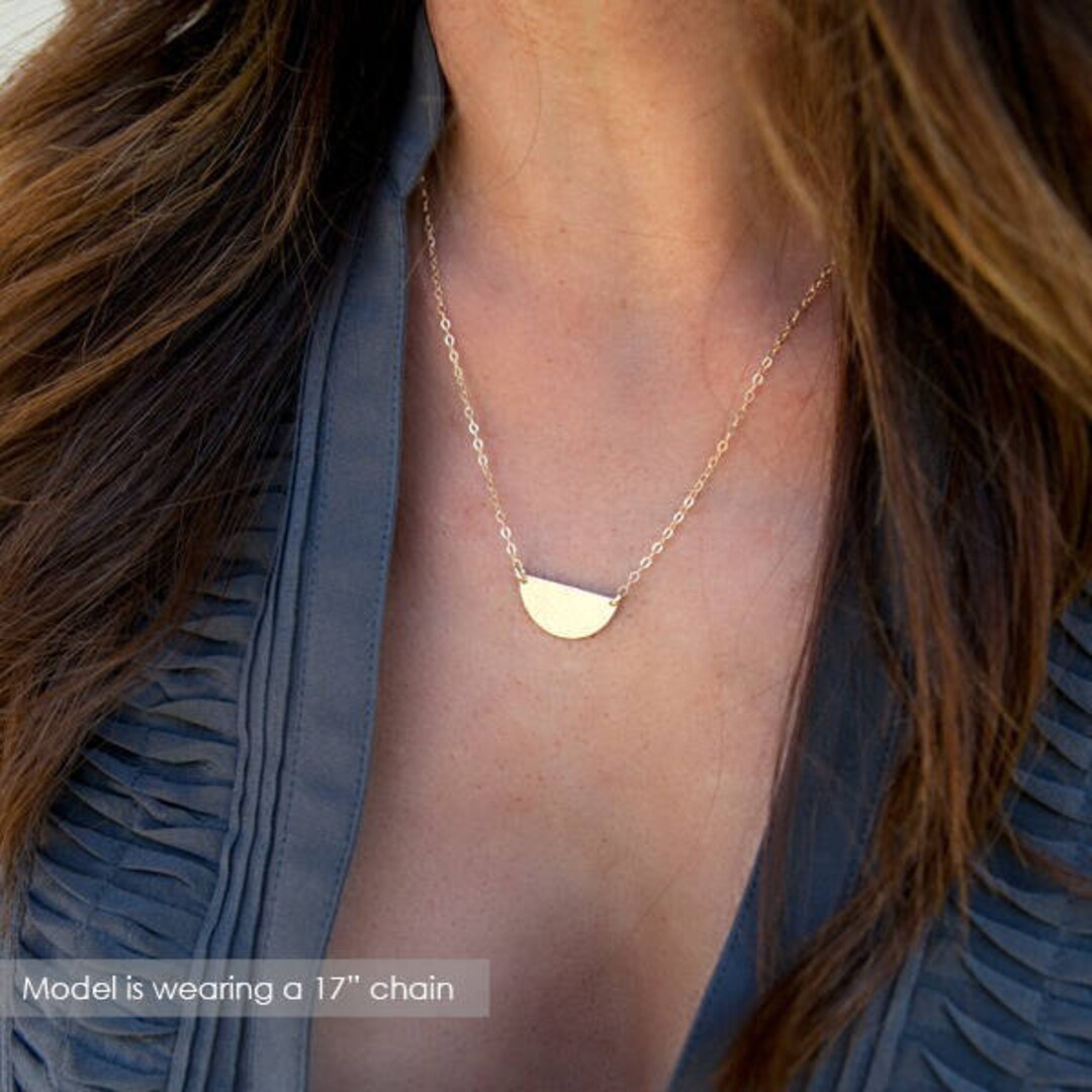 Half circle hotsell gold necklace