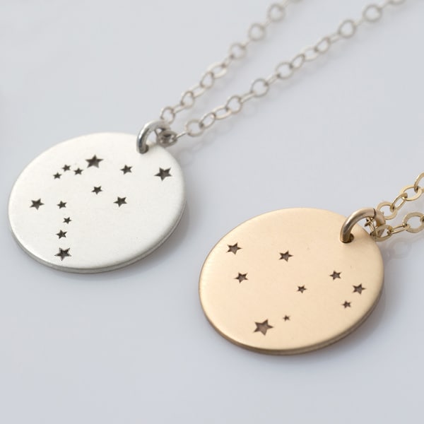 Pisces Constellation Necklace, Pisces Gift, Astrology Jewelry, Gold Pisces Zodiac Necklace, Gift for Friends, Sister, Girlfriend, Wife