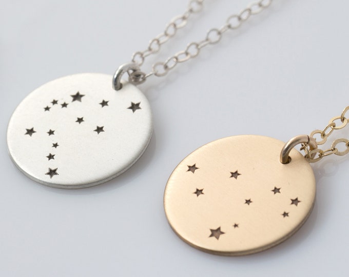 Aries Constellation Necklace, Aries Gift, Astrology Jewelry, Gold Aries Zodiac Necklace, Gift for Friends, Sister, Girlfriend, Wife