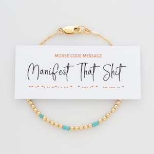 Morse Code Bracelet with Manifest That Shit Hidden Message Bracelet
