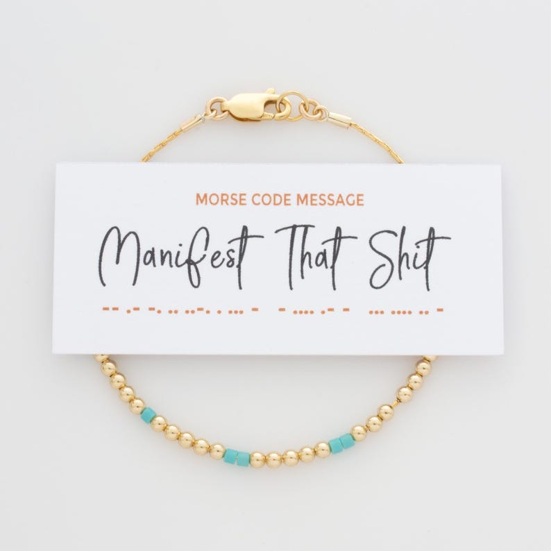 Morse Code Bracelet with Manifest That Shit Hidden Message Bracelet
