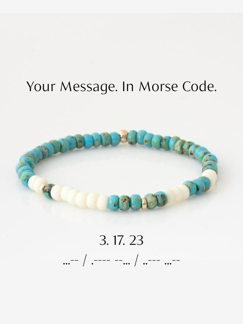 Bracelet de perles code morse personnalisé, bijoux à message caché en ...