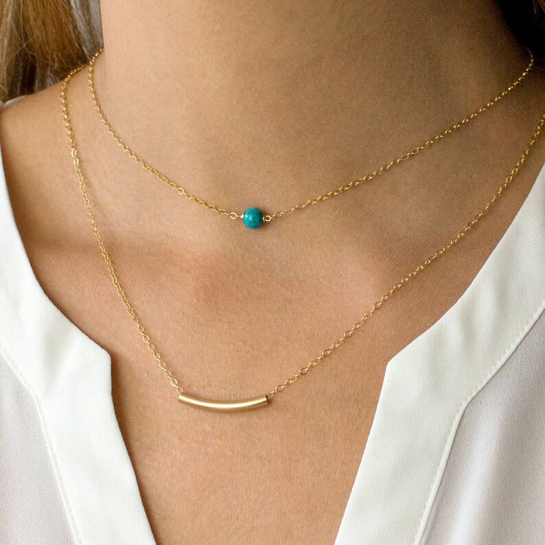 Dainty Bead Choker, Delicate Bead Choker Necklace, Gold Choker Necklace, Tiny Layering Necklace, Bridesmaid Gift for Her, LEILAJewelryShop image 1