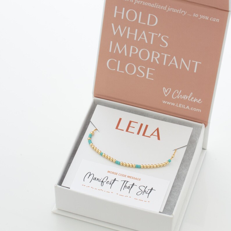 Morse Code Bracelet with Manifest That Shit Hidden Message Bracelet