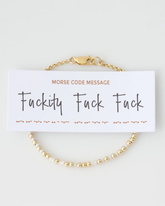Fuckity Fuck Fuck Morse Code Bracelet, Hidden Message Bracelet
