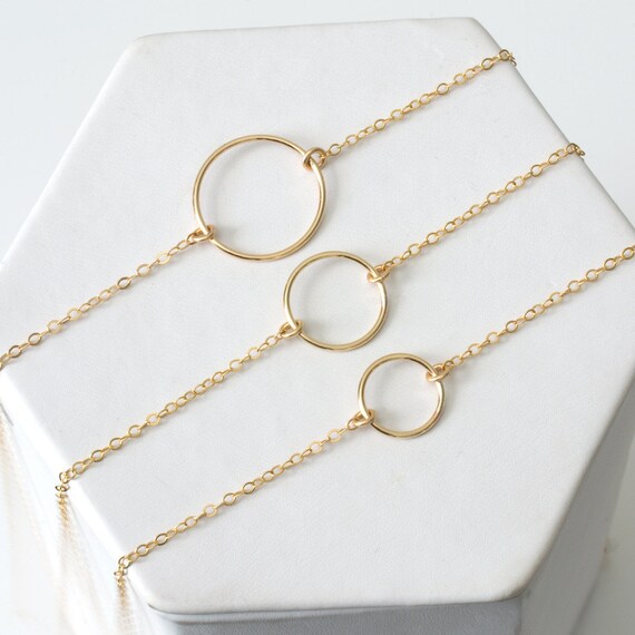 Dainty Circle Necklace Gold Circle Necklace Karma Necklace Gift