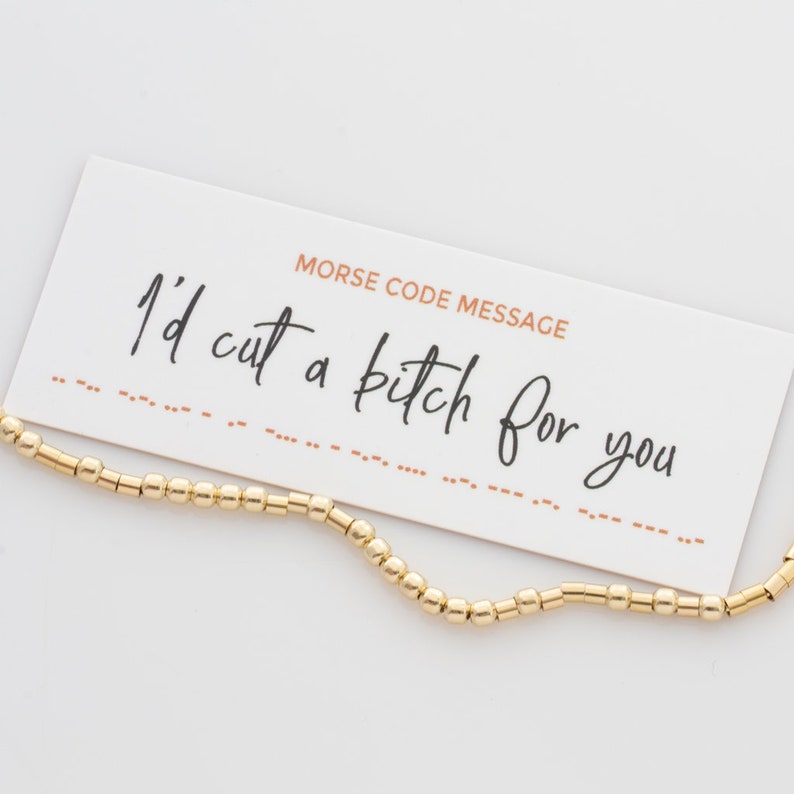 Morse Code Necklace with Id Cut A Bitch For You quote Hidden Message, makes the perfect gift for your best friend or sister