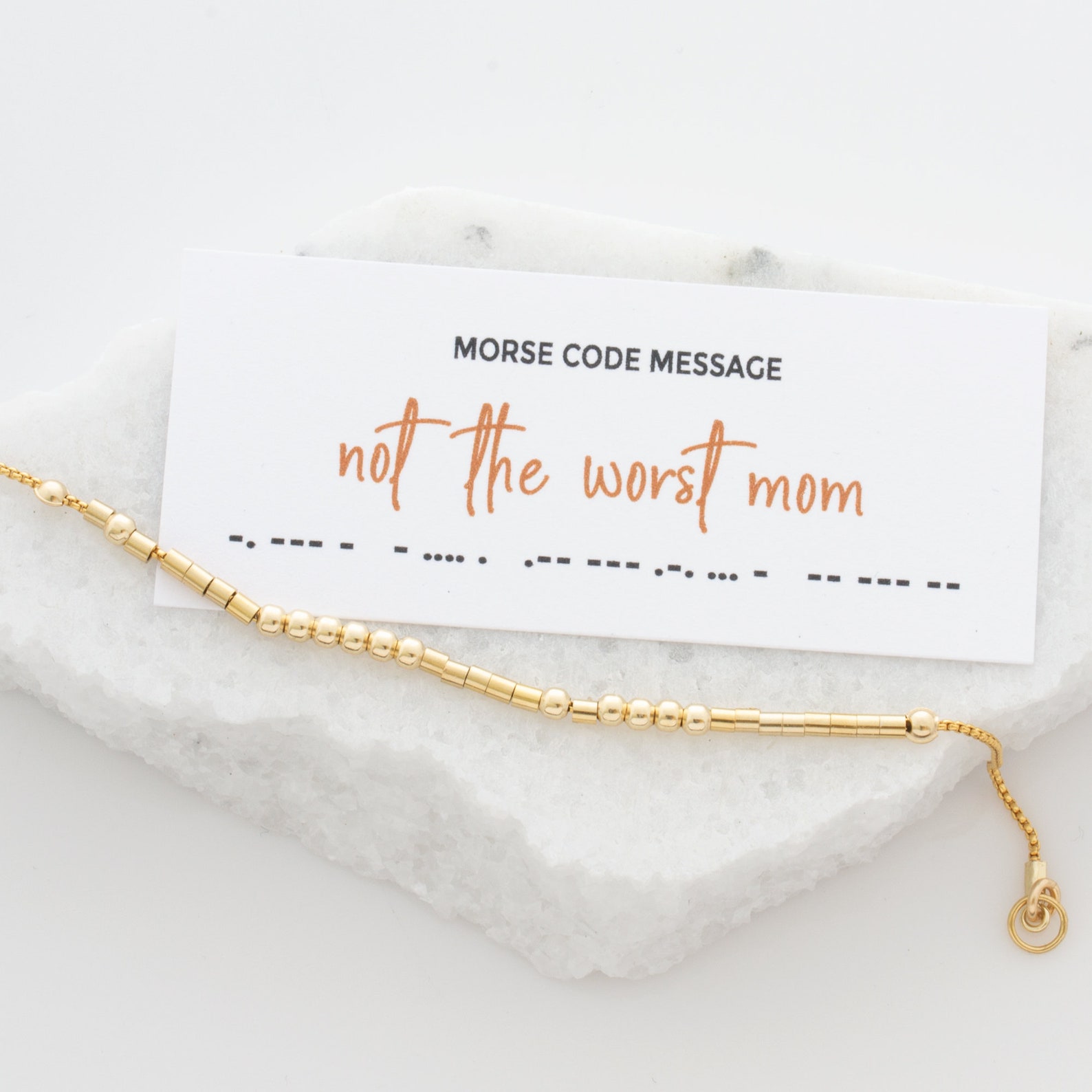 Not the Worst Mom Morse Code Bracelet, Mother's Day Gift for Mom ...
