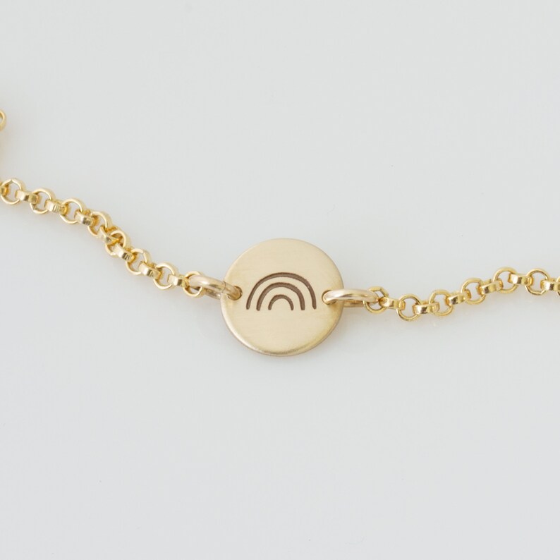 Gold Disc Bracelet / Initial Bracelet / Charm Bracelet / Baby Bracelet/ Personalized Jewelry / Wedding Gift /Bridesmaid Gift /Gift for Bride image 5