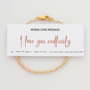 I Love You Endlessly Morse Code Bracelet, Hidden Message Bracelet for Wife, Girl Friend, Sister, Daughter, Valentine&#39;s Day Gift