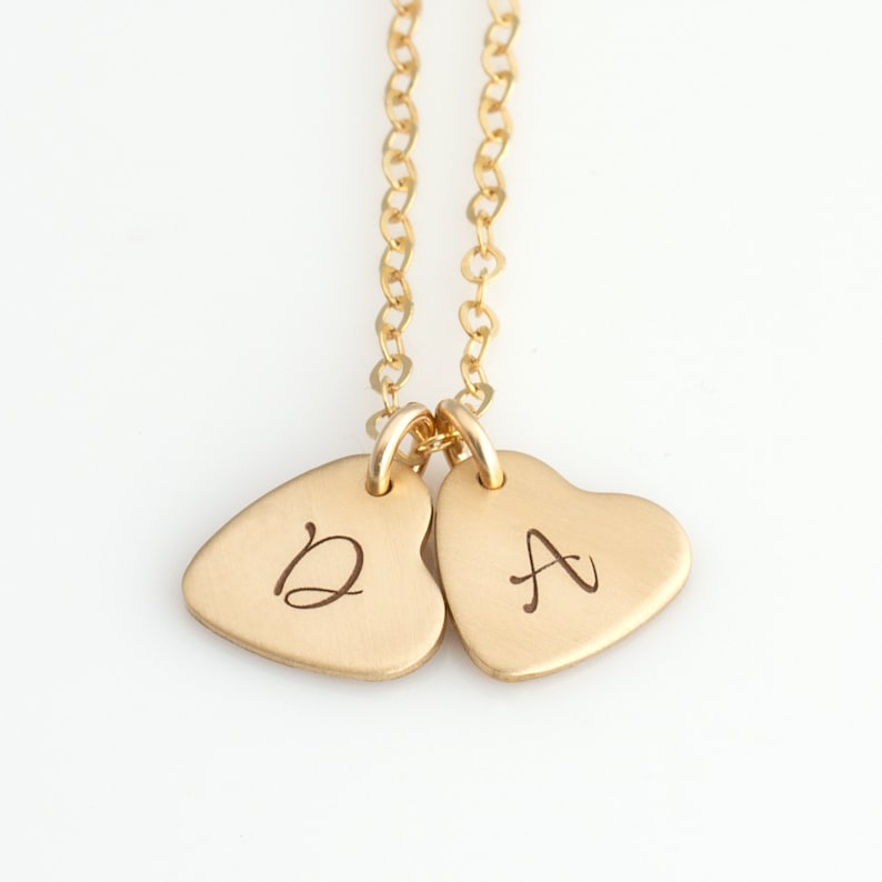 Personalized Initial Heart Necklace Kid Initial Necklace Etsy