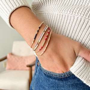 Hidden Message Morse Code Bracelet •  Custom Morse Code Bracelet with a Secret Message • Personalized Dainty Beaded Bracelet • Gift for Her