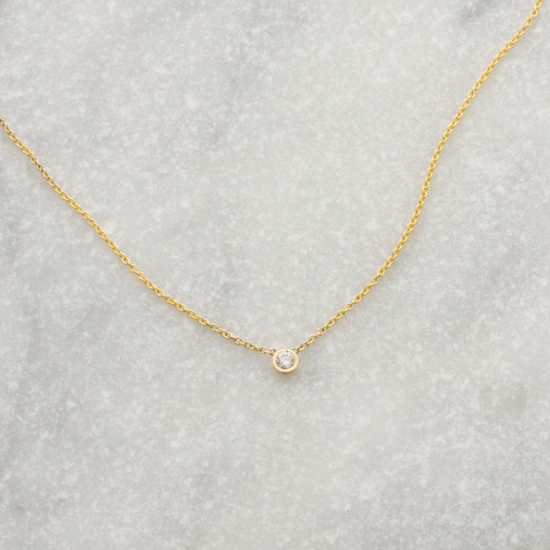 14k Solid Gold Mom Necklace with Kids Birthstone, Family Birthstone Necklace, Mama Waterproof Necklace image 2