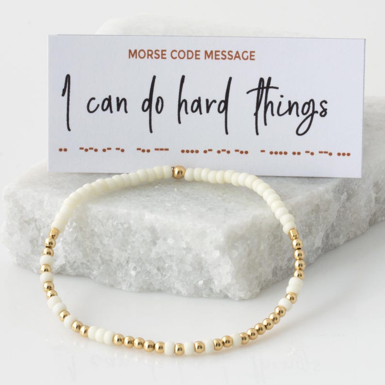 I Can Do Hard Things Morse Code Bracelet by LEILA Jewelry