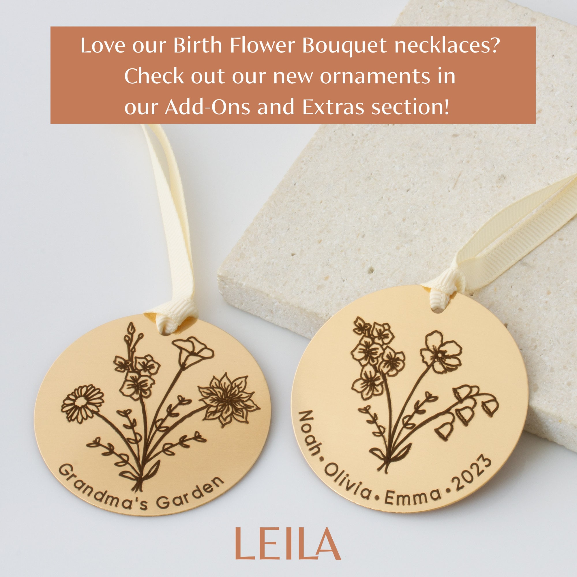 Leila Birth Flower Tag Necklace