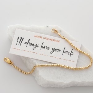Morse Code Necklace with Always Have Your Back quote Hidden Message, makes the perfect gift for your best friend or sister