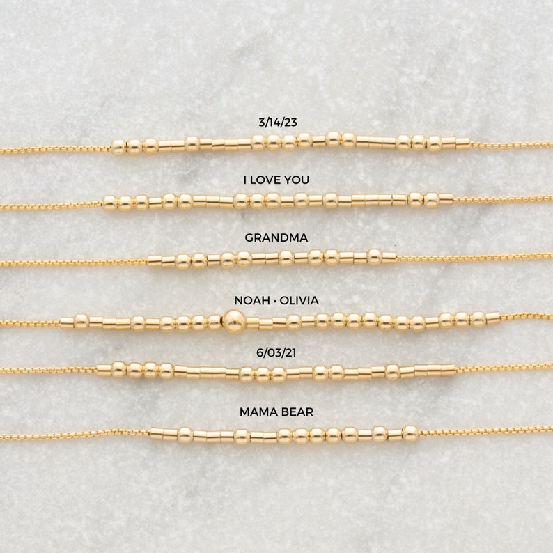 Golden Morse Code Necklace