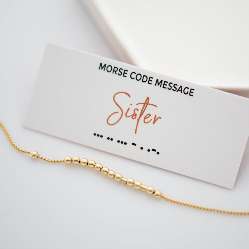 Morse Code Necklace with Sister quote Hidden Message, makes the perfect gift for your best friend or sister