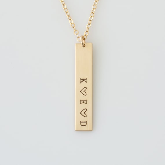 Vertical Bar Necklace / Name Bar 