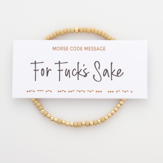 For Fuck's Sake Morse Code Bracelet, Hidden Message Beaded