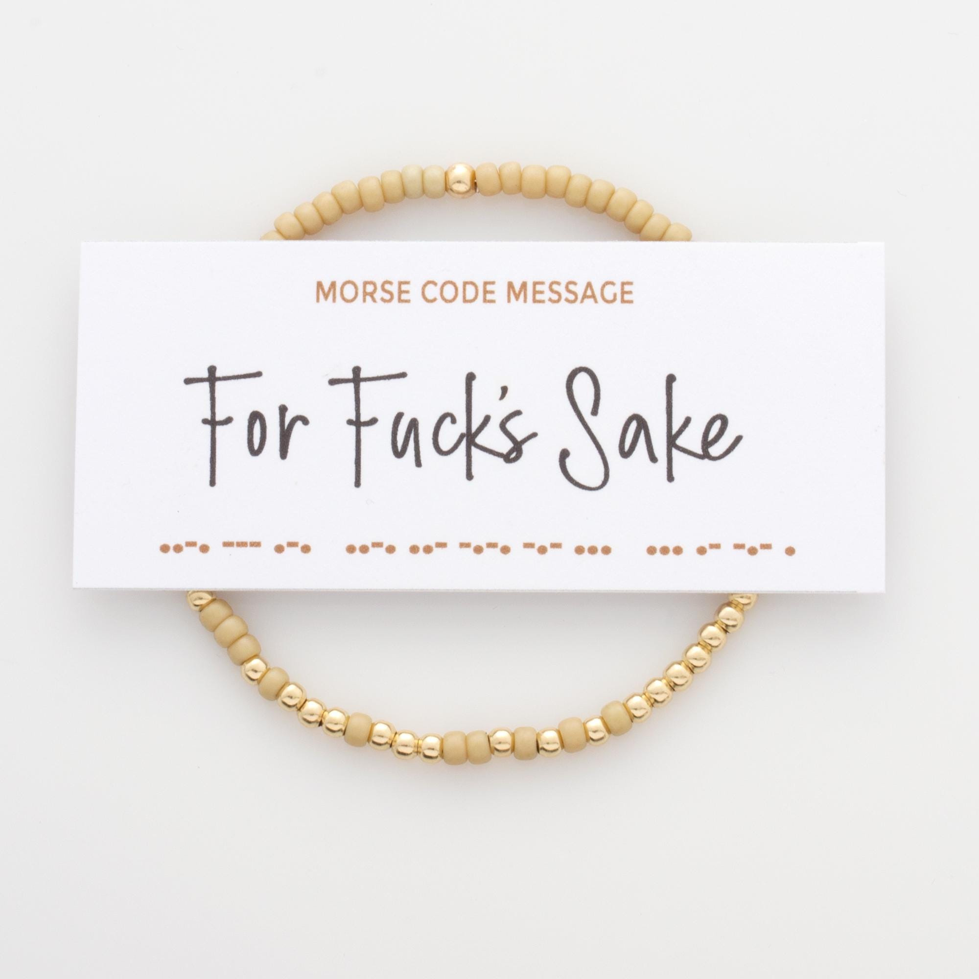 For Fuck's Sake Morse Code Bracelet, Hidden Message Beaded