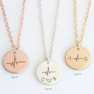 Personalized Heartbeat Necklace, I Love You Valentine's Gift for Her, Lifeline Necklace,Valentine's Day Gift,Heart For Mom, Jewelry For Mom image 4