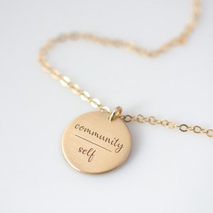 Inspirational Necklace - Mantra Necklace - Custom Quote Necklace - Personalized Quote Necklace - Personalized Inspirational Disc Necklace