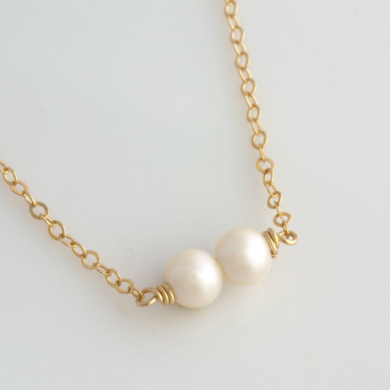 Dainty Pearl Choker Necklace / Gold Choker Necklace / Simple Etsy