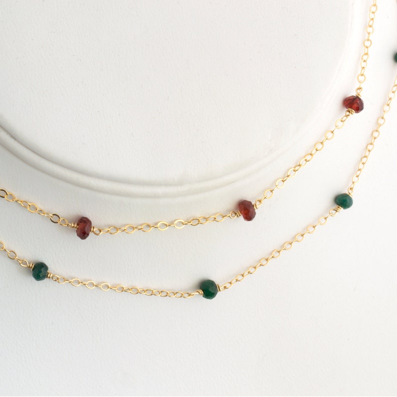 Birthstone Choker Necklace, Dainty Gold Necklace, 14k Gold Fill, Sterling Silver, Simple Choker Necklace, LEILAjewelryshop, N242 image 3